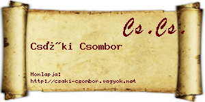 Csáki Csombor névjegykártya
